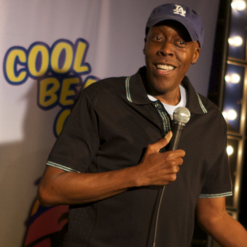 Arsenio Hall on the Cool Beans Comedy stage.