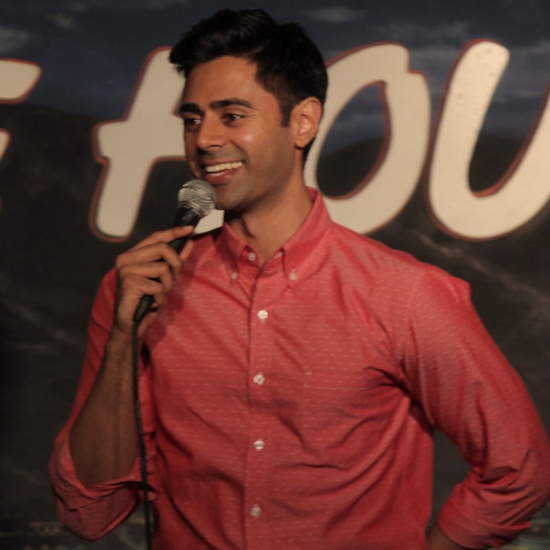 Hasan Minhaj on the Cool Beans Comedy stage.