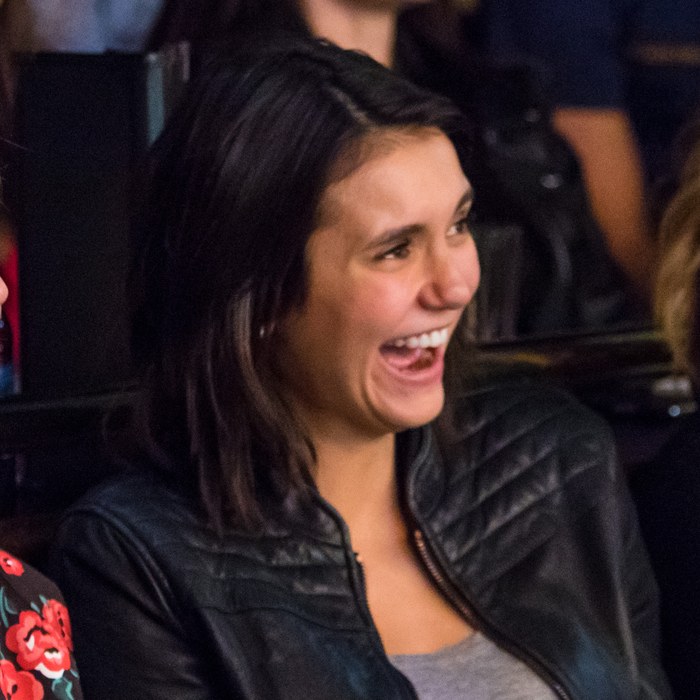 Nina Dobrev in the audience at a Cool Beans Comedy show.